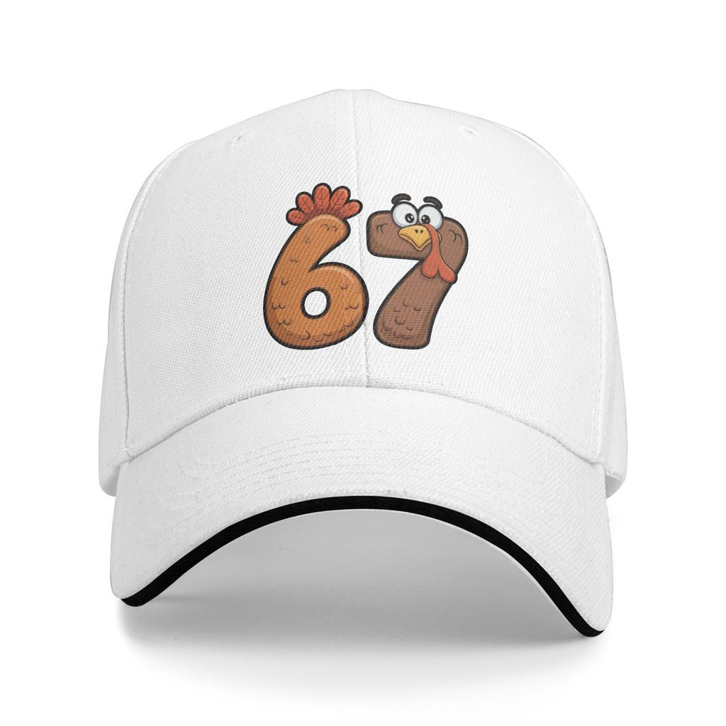 Personalized Funny Turkey Says Six Seven 67 Meme Baseball Cap WoUnisex Unisex Adjustable Dad Hat Sports Snapback Hats
