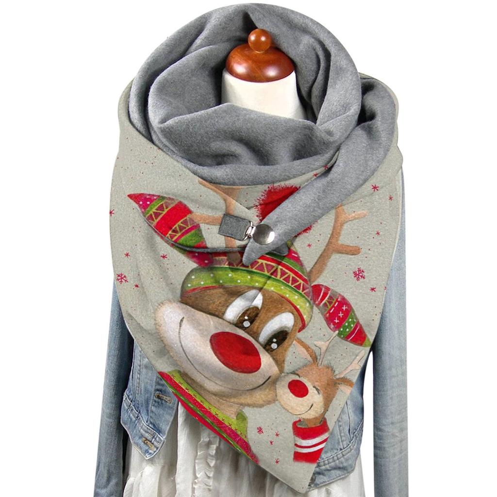Women Christmas Printing Scarf Fashion Multi-Purpose Shawl Scarf