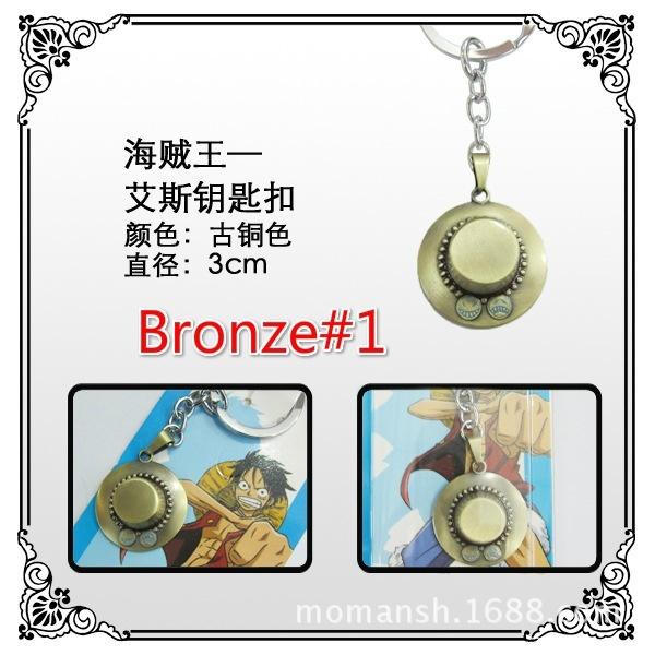 One Piece Keychain Antique Straw Hat Keychain 3D Vintage Anchor Rudder Pendants Key Chains Metal Key