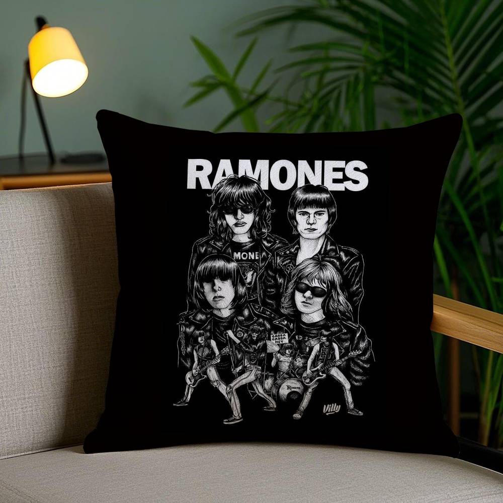 Наволочка Rock R-Ramones для офисного дивана, кресла в общежитии, короткий плюш, двусторонняя печать, декоративная подушка для дома