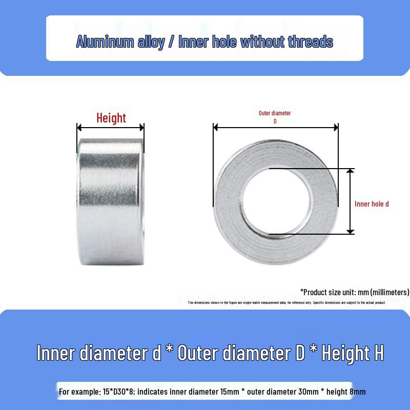 Aluminum Raised Flat Washer and Spacer Column M2-M5