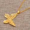 Anniyo Charm Butterfly Pendant Chain Necklaces for Women Girls Gold Color Jewelry Hawaiian Guam  #007209