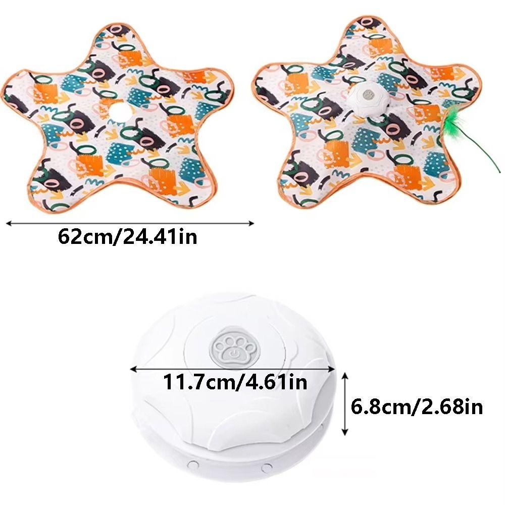 Built-in Feathers Cat Hide and Seek Toy Motion Sensing Automatic Cat Teaser  Indoor Game