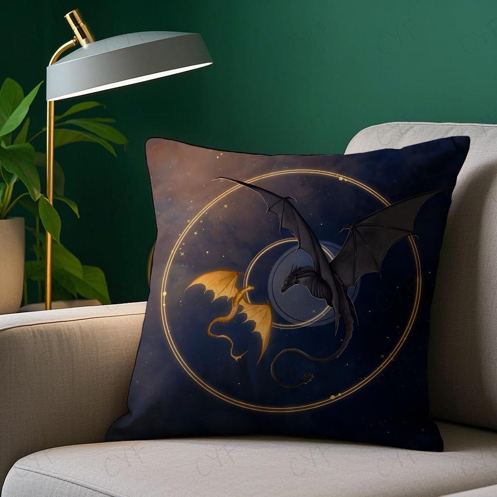 F-Четвертый W-Wing Дракон Наволочка Наволочка Клещестойкая Подушка Невидимая молния Шелковистый короткий плюш Чехол для диванной подушки
