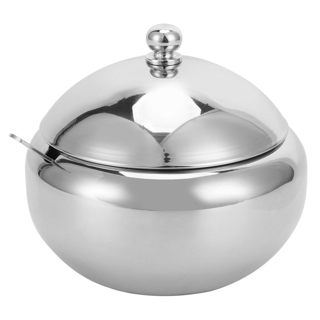 Seasoning Box 304 Stainless Steel Sugar Salt Bowl Container Household Supplies with Lid SpoonL