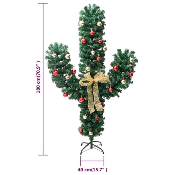 VidaXL Christmas Cactus with Stand and LED Green 180 Cm PVC 344656