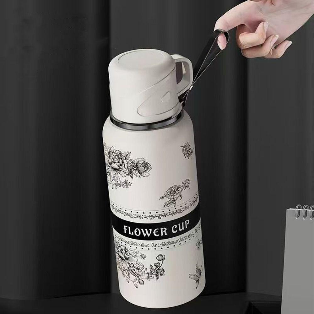 316 Stainless Steel Gardenia Thermo Bottle Double Layer Portable Water Bottle Outdoor Travel