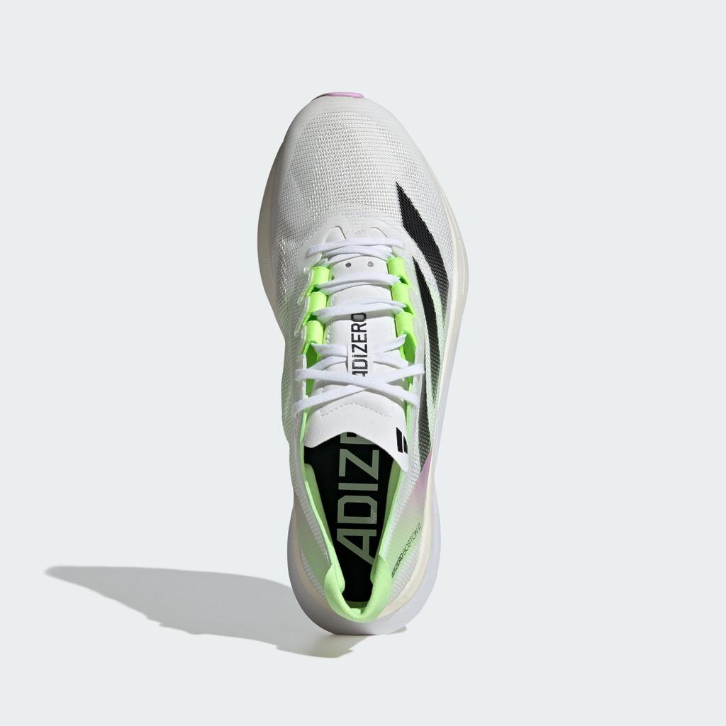 adidas Adizero Boston 12 Облачно-белый Основной черный Зеленая искра