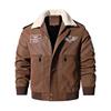 Autumn Winter Men 'S Motorcycle Leather Jacket Fur Collar Vintage Brown Fleece Faux Leather Pigskin Military Bomber Jackets 8xl