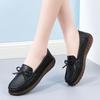 Genuine Leather Non-Slip Moccasins for Women - Breathable Slip-On Flats for Middle-Aged Mothers