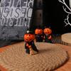 3pcs Halloween Pumpkin Decor Wizard Hat Devil Horns Miniature Resin Pumpkin Head Decoration for Table Home Bathroom