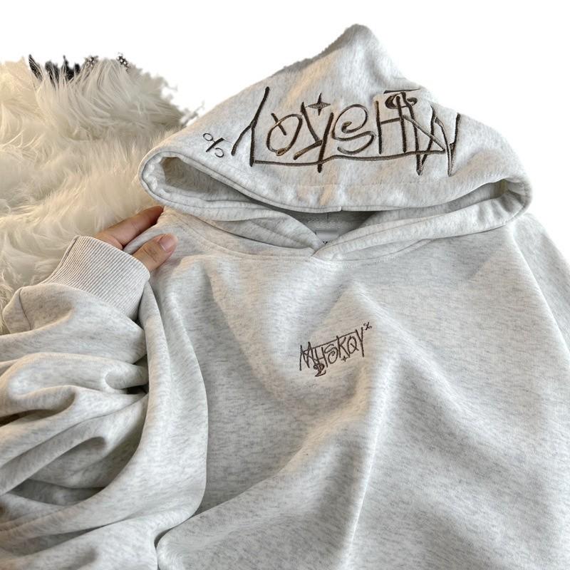 Женские толстовки из плотного вышитого бархата — плотная, модная уличная одежда для весны, осени и зимы. Свободный крой для пар.