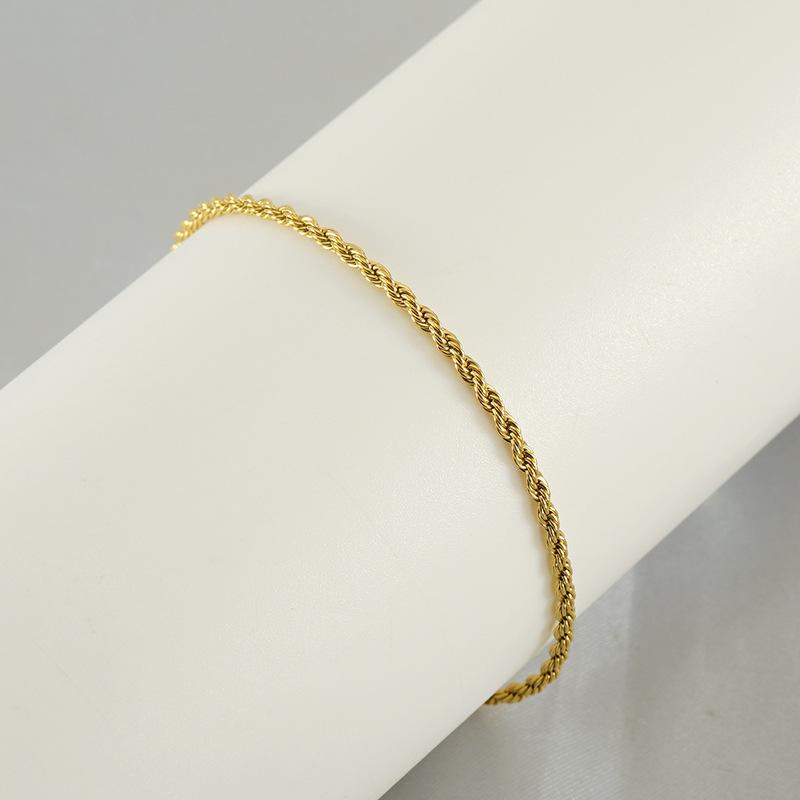Французский женский новый браслет на щиколотку из титановой стали из нержавеющей стали, модный браслет на щиколотку из золота толщиной 2 мм, ювелирное украшение