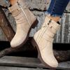Retro Suede Flat Heel Ankle Boots, Studded, Unisex, Sizes 35-43