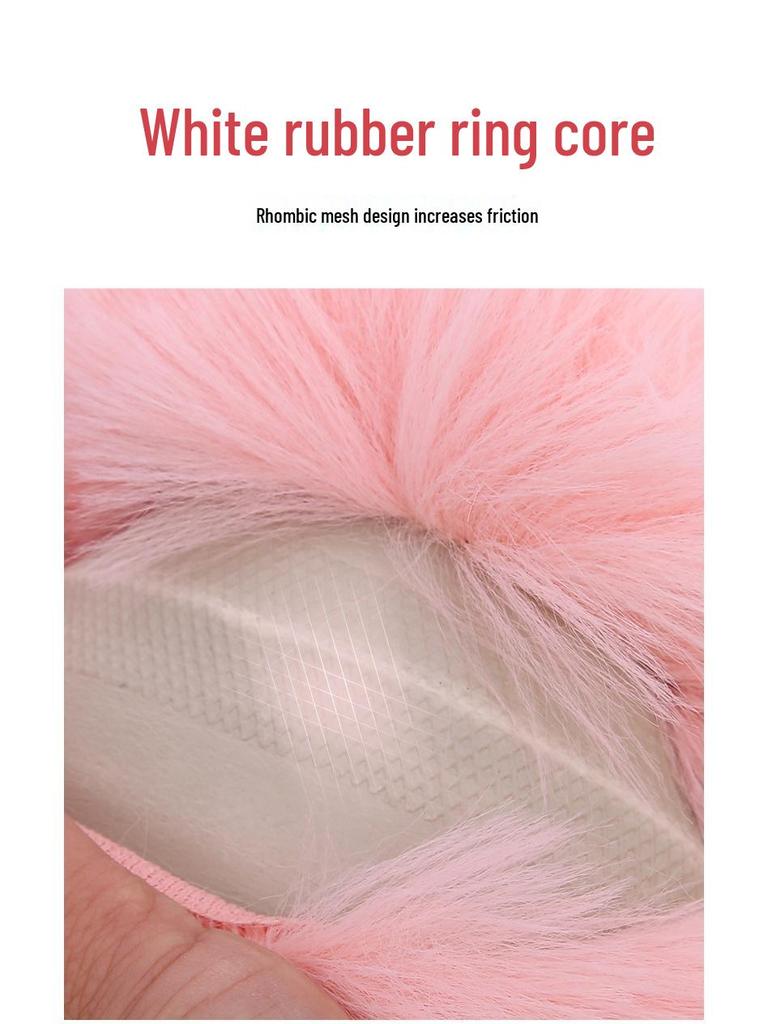 Новый стиль Зимняя плюшевая оплетка на руль - Теплая, Нескользящая, Кроличья шерсть