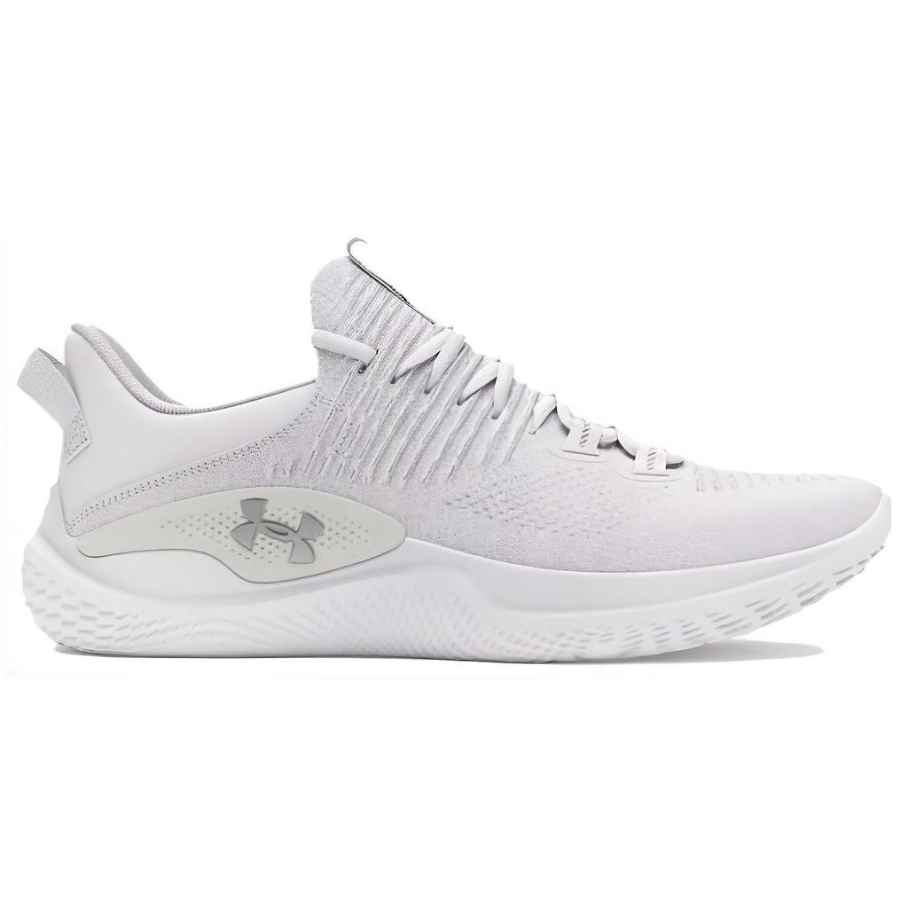 Under Armour Flow Dynamic IntelliKnit White Metallic Silver Men Sneakers 3027177-100