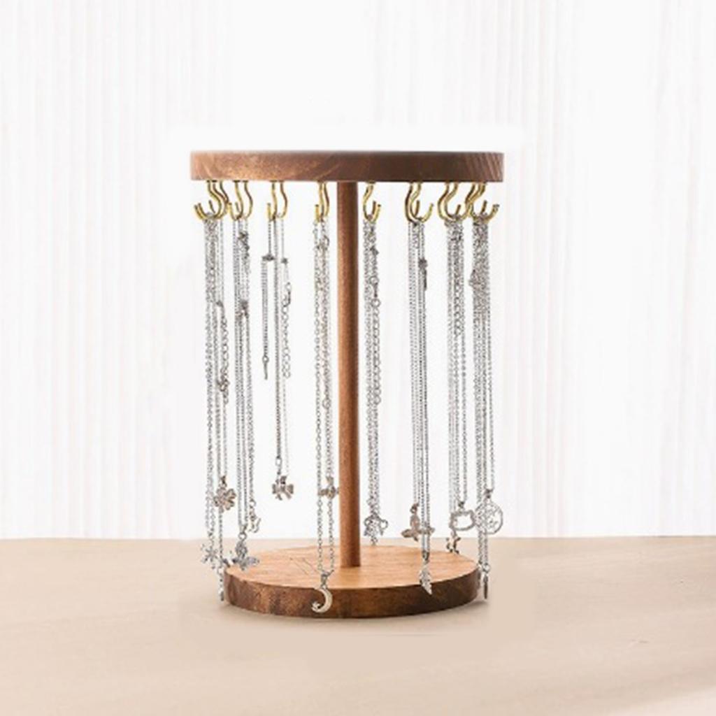 Держатель для украшений Подставка для ожерелий Подставка для брелоков Текстура дерева для демонстрации ожерелий, серег и браслетов в магазинах