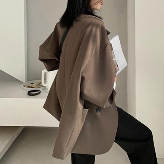 Пиджак, двубортная рабочая одежда, элегантный темпераментный женский пиджак с зубчатым воротником, деловой пиджак, пальто для повседневной жизни