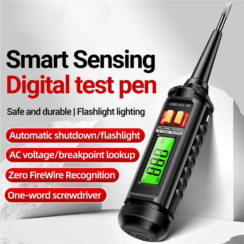 AC12-300V Бесконтактный индикатор напряжения, индукционный цифровой детектор мощности, умный электрический отвертка-щуп для цепи