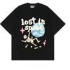 Новая хлопковая панк-футболка Streetwear, Хип-хоп с принтом черепа, скелета, букв, готическая рок-футболка, повседневная футболка Harajuku с коротким рукавом