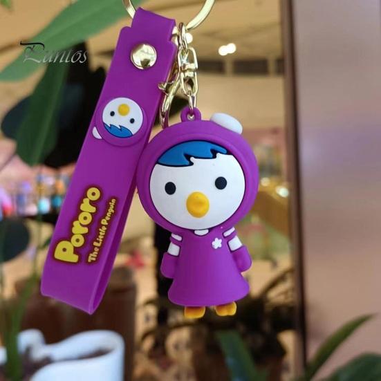 Брелок для ключей, милый мультяшный персонаж, бобр, полированный обруч из нержавеющей стали, зажим для омара, красочный брелок для ключей, органайзер для ключей, ремешок на запястье, школьная сумка, кулон, брелок