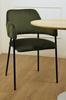 Lima Green Velvet Chair With Armrests And Black Legs