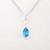 Swiss Blue Topaz Gemstone 925 Sterling Silver Jewelry Handcrafted Pendant 1.40" PP-12-4