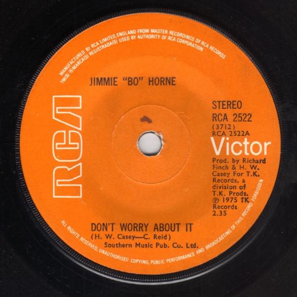 7-дюймовая пластинка ДЖИММИ "БО" ХОРН - Не беспокойся об этом RCA2522 RCA Victor 1975 Великобритания Соул/Фанк Б/У