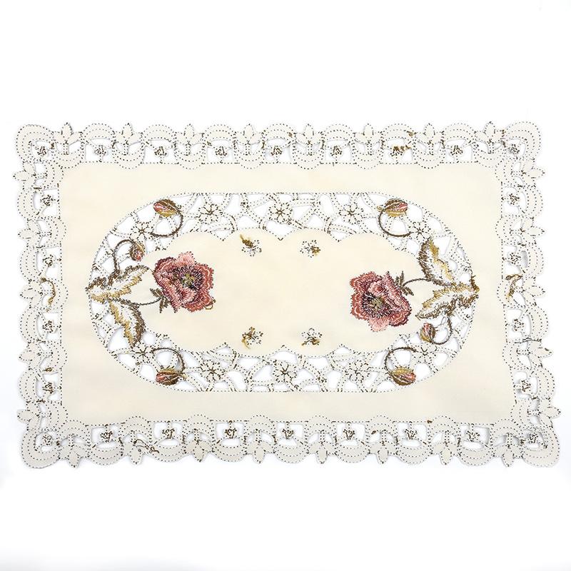 Скатерть-дорожка для стола с вышитым цветочным кружевом, прозрачная марлевая ткань