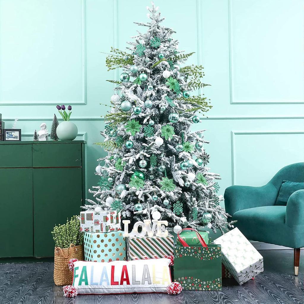 Set of 100 Artificial Berries with Glittering Gold Christmas Artificial Flowers Home Decor and Party Supplies