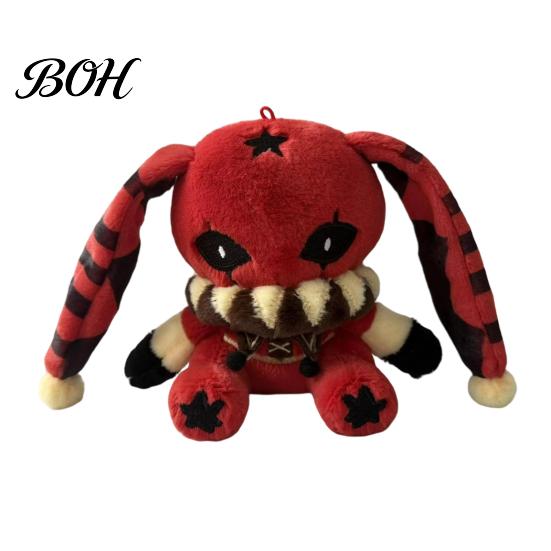 Decorative Room Accessory Creepy Cute Bunny Plush Toy, Soft Stuffed Animal Doll, Collectible Game Lover Gift Red Eye Rabbit Plushie for Fans,