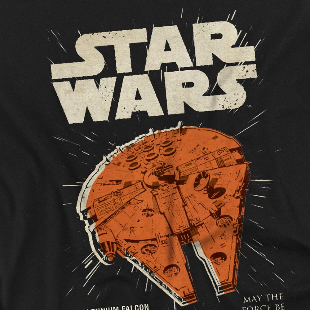Star Wars Unisex Adult Millenium Falcon Retro T-Shirt