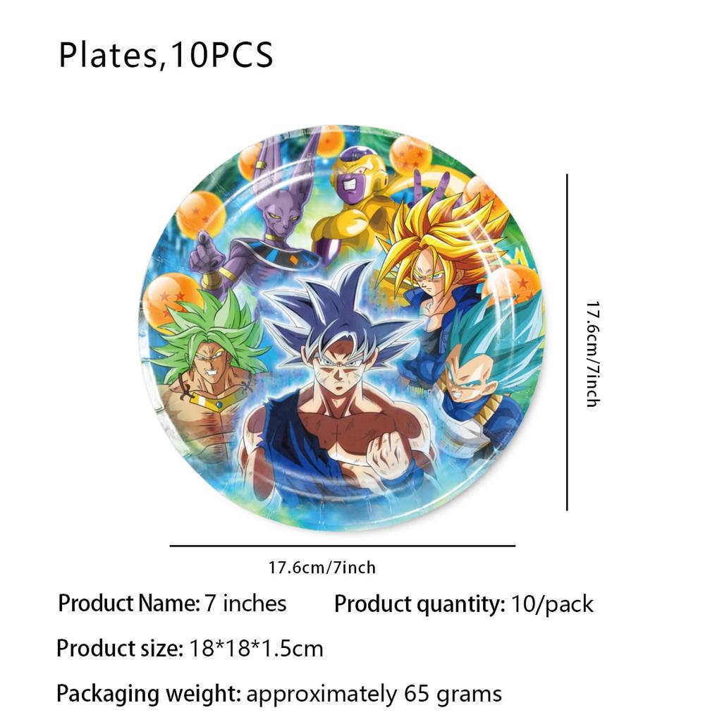 Набор для дня рождения Dragon Ball Скатерть Тарелки Салфетки Украшения для кексов Праздничная шляпа Праздник для малыша Подарки для вечеринки Dragon Ball