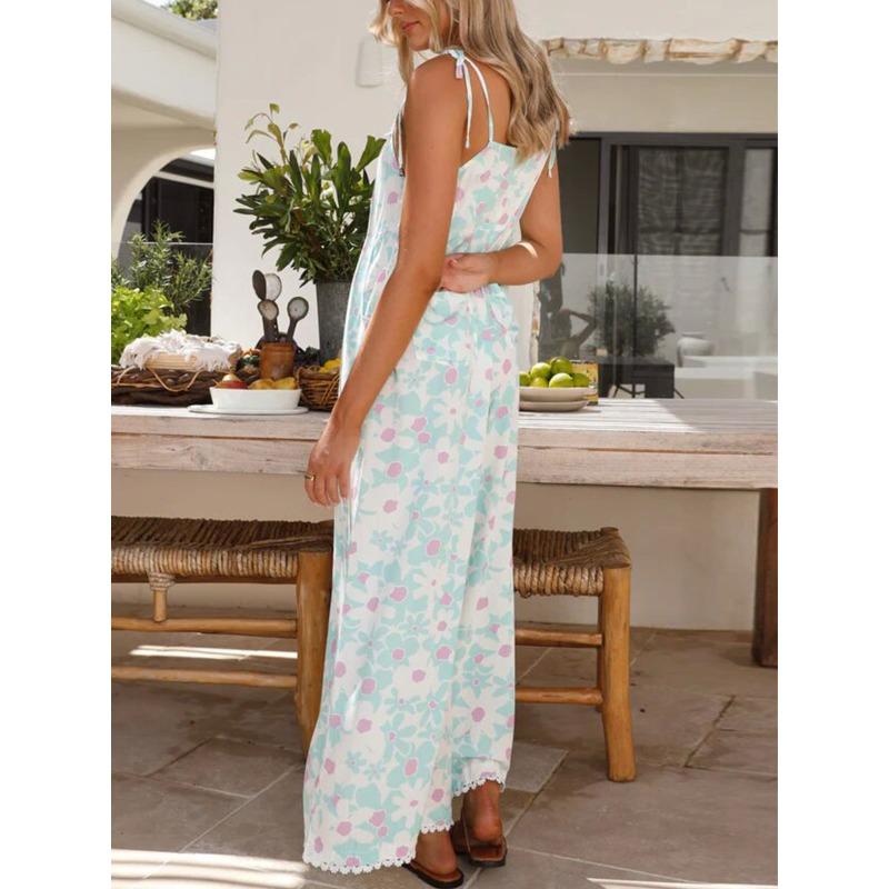 Плюс размер летний нежный ветер свежий сладкий женский комбинезон женский комбинезон