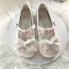 Lace Bow Knot Women's Mary Jane Shoes 2025 New Sweet Ballet Dance Shoes Fashion Buckle Strap Comfortable Princess Leather Shoes