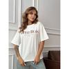 Western Style New Round Neck Casual Letters Print Short Sleeve Cotton T-shirt Top Loose Printed T-shirt