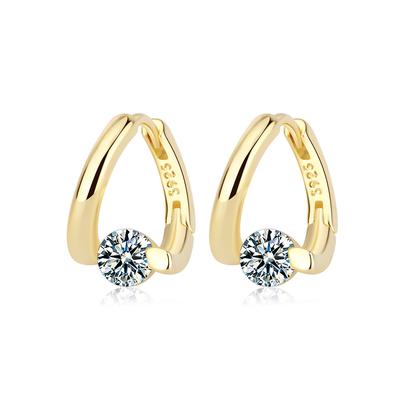 Короткие серьги Flash Diamond Temperament для женщин, простые ряды бриллиантов, студенческие, круглые, с пряжкой для ушей