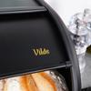 Black steel bread bin 36x23x14.5 cm