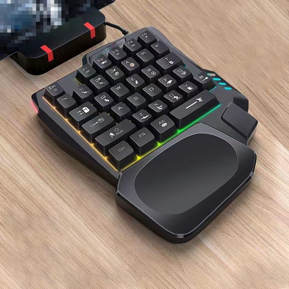 USB Single Hand Keyboard Luminous Gaming Mechanical Keyboard One Handedly Keyboard Desktop PC
