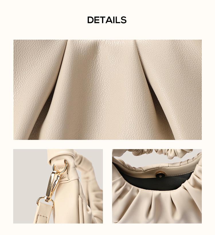 2025 Summer Pleated Cloud Baguette Underarm Bag – Stylish Dumpling Bag for Women