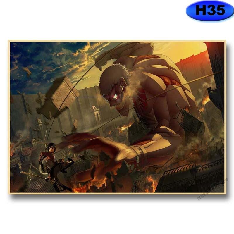 Attack On Titan Season 4 Poster Retro Kraft Paper Posters Prints Anime Decor Home Living Room Bar Art Painting Wall Stickers