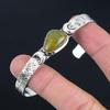 Натуральный полихромный яшмовый браслет-бенгл в форме полумесяца, зеленый, регулируемый, серебро 925 пробы