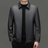 Genuine Leather Jacket for Men Sheepskin Middle-aged Dad Lapel Leather Jacket