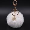 Christmas Snowflake Pom Pom Plush Keychain Charm