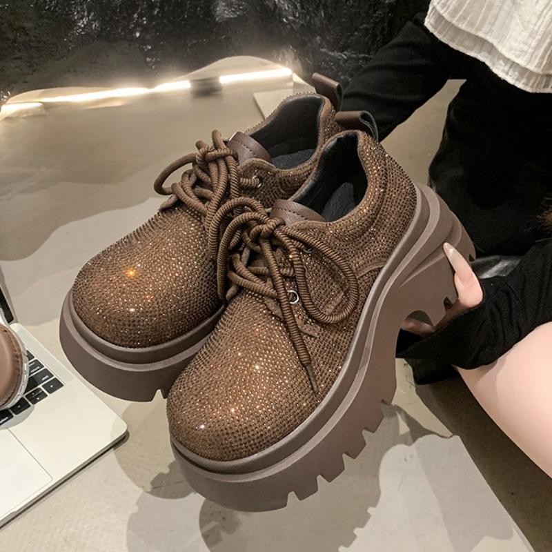 Women Platform Shoes Crystal Luxury Loafers Trend Brand Designer 2025 Summer New Sneakers Woman Sandals Casual Botas