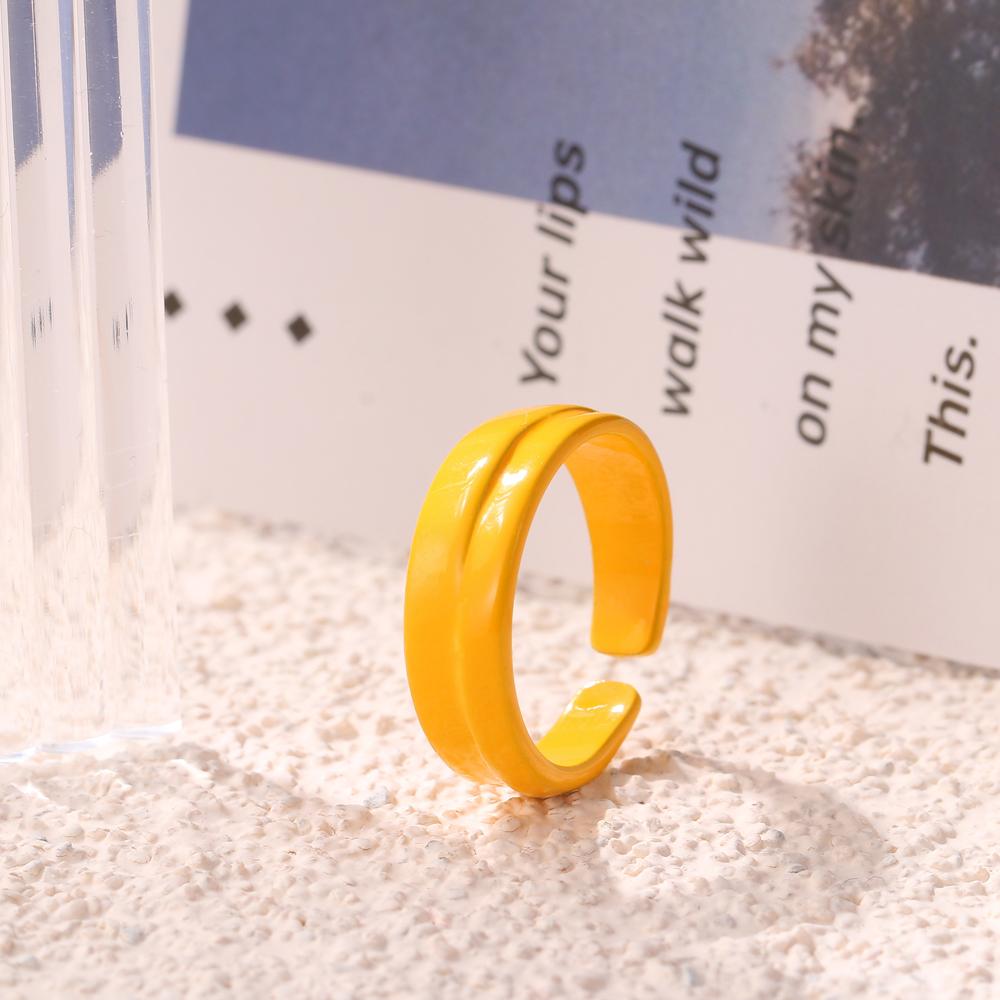 Регулируемое кольцо цвета макарон в стиле ретро, ​​простое модное кольцо, темпераментное женское кольцо в стиле панк, трендовые ювелирные изделия