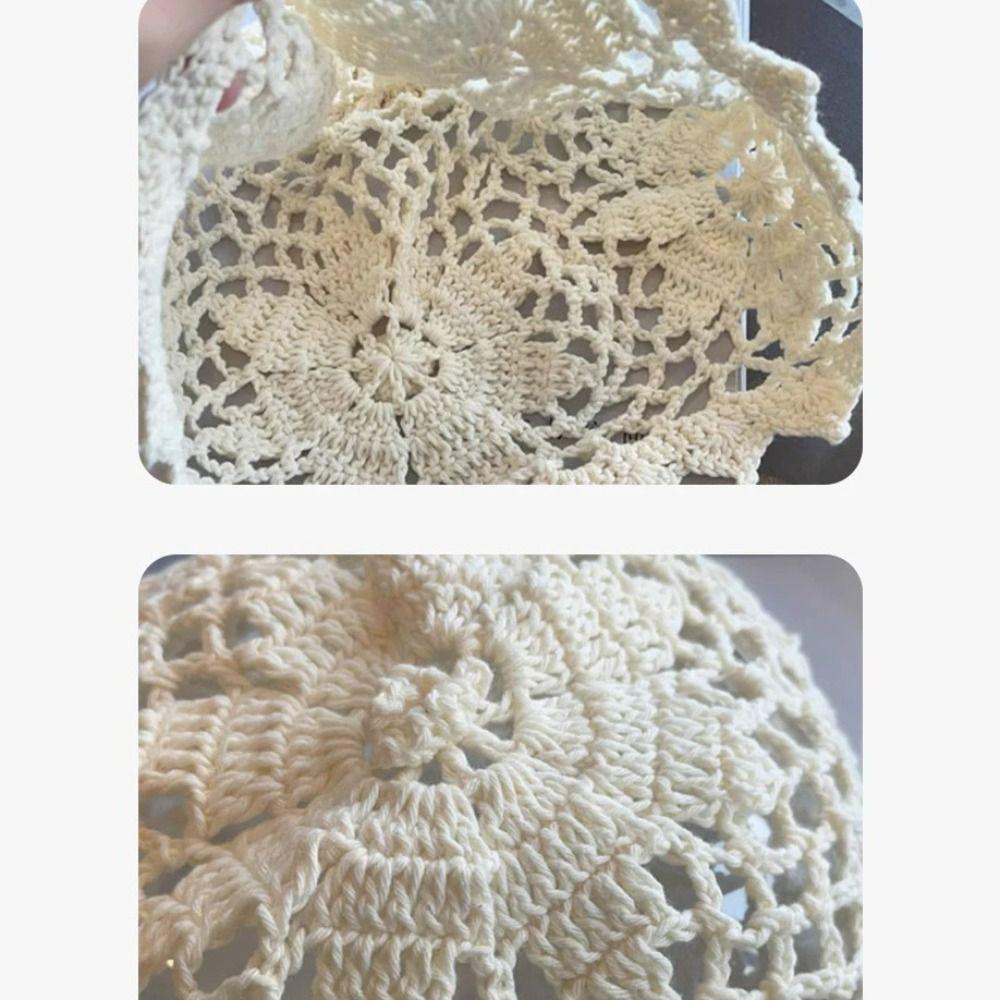 Вязаная крючком шапка-цветок ручной работы, тонкая ажурная вязаная шапка, милая шапка-бини, для девочек