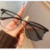Ultra-light black large face half-frame glasses men's myopia can be matched with degrees Sven square professional eye frame resin