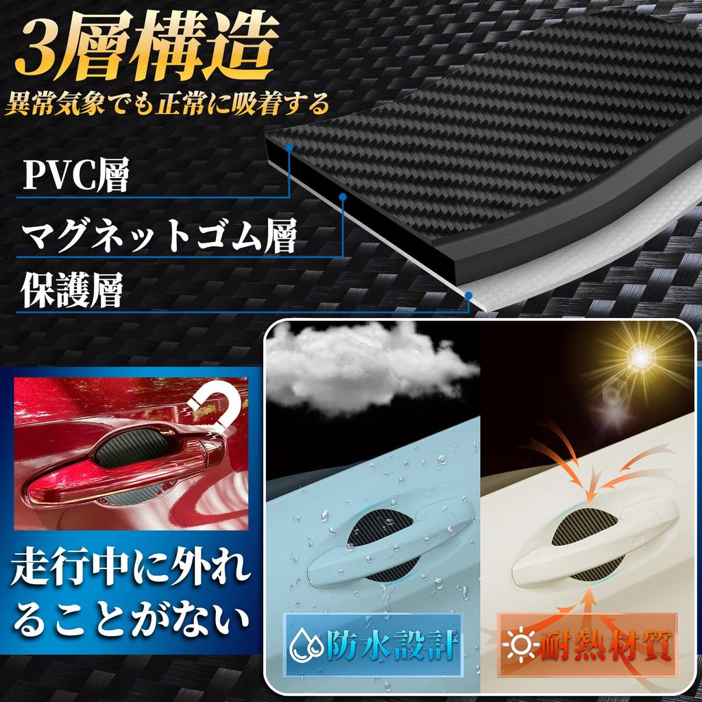 Защита ручки двери автомобиля Goreson, Магнитная, Защита от царапин, Защита ручки двери из карбона, Защитная пленка, 3.9