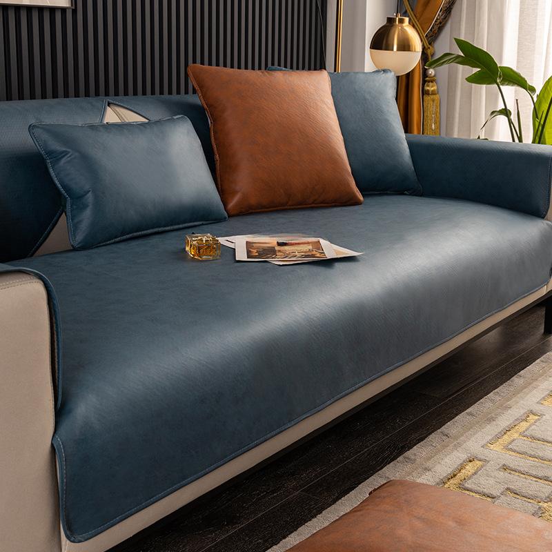 Современная легкая роскошная высококачественная диванная подушка из искусственной кожи, водонепроницаемая, нескользящая, устойчивая к моче, универсальный антипригарный меховой чехол на седло Four Seasons